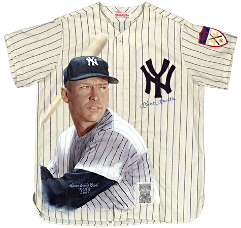 Karen O'Neil Ganci - Hand-Painted Mickey Mantle Baseball Jersey