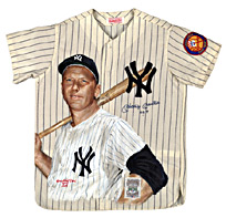 Hand-Painted Mickey Mantle Baseball Jersey