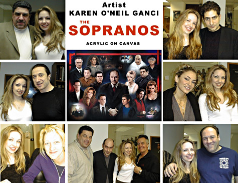 Karen O'Neil Ganci and the cast of the Sopranos